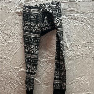 Sezane Black and White Pajama Pants